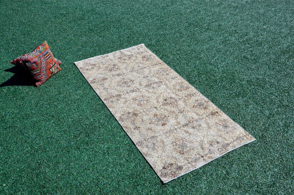 Vintage Handmade Turkish Anatolian rug for home decor, area rug, oushak rug boho rug bedroom rug kitchen rug bathroom rug kilim, rugs 3x8, 666182