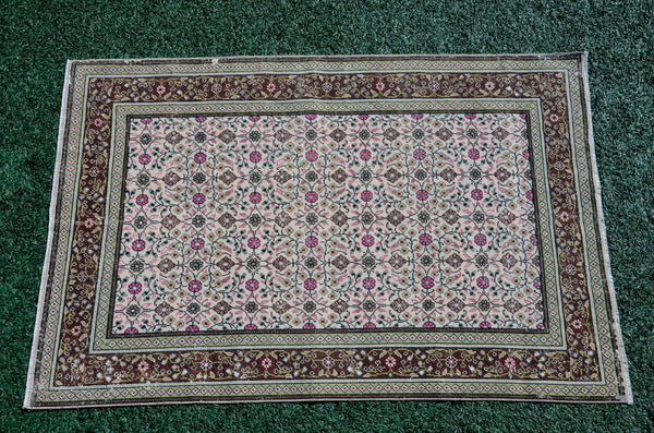 Vintage Handmade Turkish Anatolian rug for home decor, area rug, oushak rug boho rug bedroom rug kitchen rug bathroom rug kilim, rugs 4x6, 666188