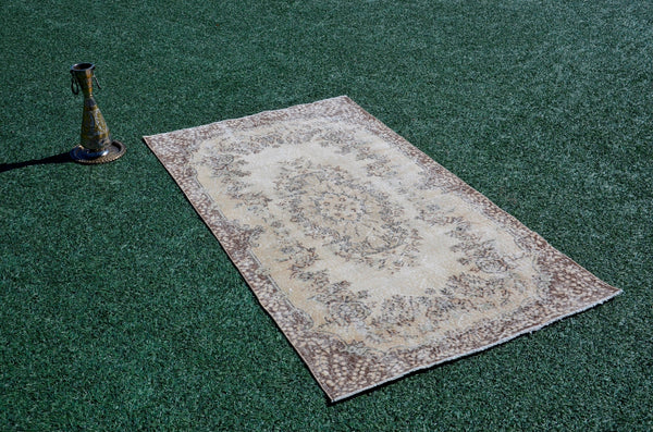 Vintage Handmade Turkish Anatolian rug for home decor, area rug, oushak rug boho rug bedroom rug kitchen rug bathroom rug kilim, rugs 4x7, 666200