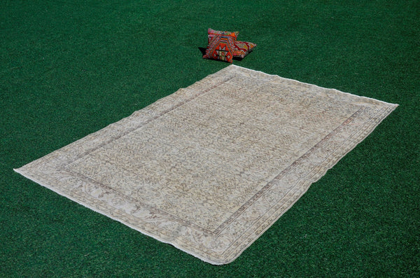 Hand knotted Turkish large Vintage rug for home decor, oversize rug, area rug oushak rug boho rug bedroom kitchen rug  kilim rug, rugs 6x9, 666206