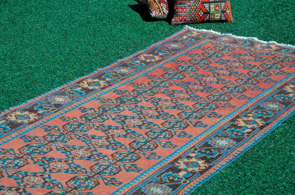 Natural Vintage Turkish runner rug for home decor, area rug, Anatolian oushak rug boho rug kitchen rug  bathroom rug kilim,  9'3" x 3'8", 666211