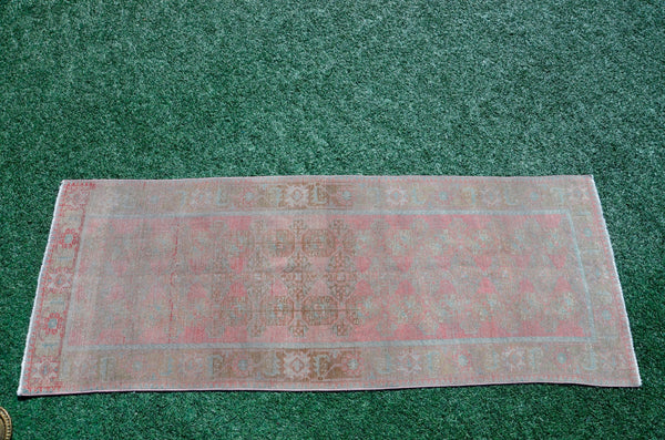 Natural Vintage Turkish runner rug for home decor, area rug, Anatolian oushak rug boho rug kitchen rug  bathroom rug kilim,  9'2" x 3'5", 666215