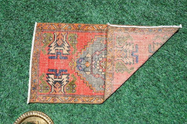 Handmade Turkish Vintage small area rug doormat for home decor, bathroom rug, area oushak rug bathroom mat kitchen kilim rug, rug 3.2x1.6, 665745