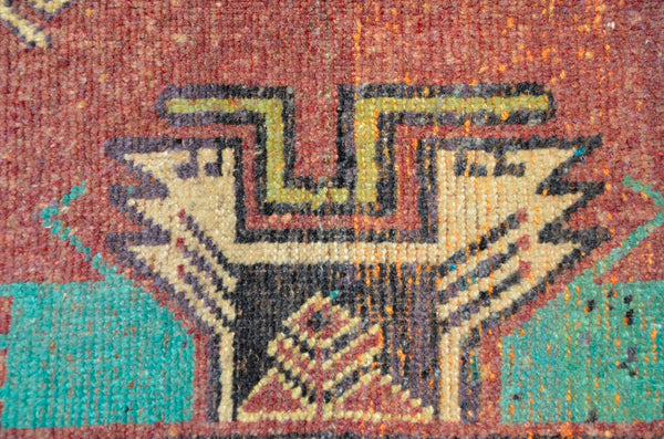 Turkish Handmade Vintage small area rug doormat for home decor, bathroom rug, area oushak rug bathroom mat kitchen kilim rug, rug 3.1x1.6, 665748