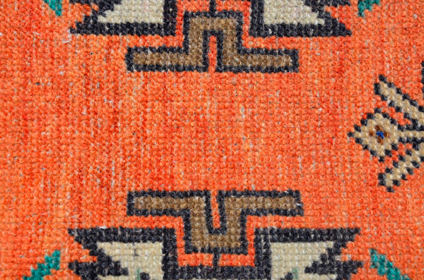Turkish Handmade Vintage small area rug doormat for home decor, bathroom rug, area oushak rug bathroom mat kitchen kilim rug, rug 3.1x1.5, 665754