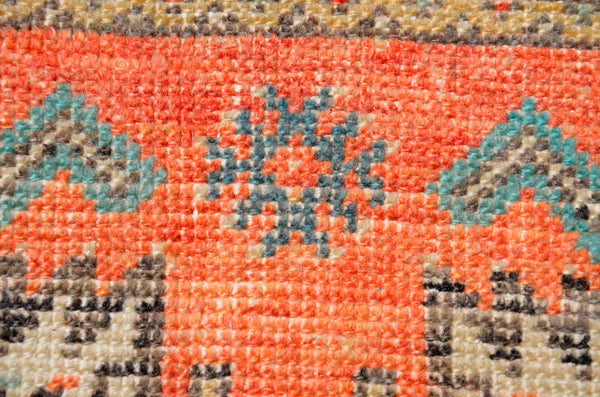 Turkish Handmade Vintage small area rug doormat for home decor, bathroom rug, area oushak rug bathroom mat kitchen kilim rug, rug 3.x1.4, 665759