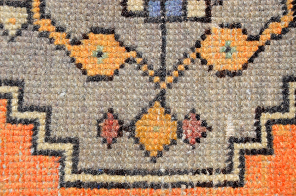 Turkish Handmade Vintage small area rug doormat for home decor, bathroom rug, area oushak rug bathroom mat kitchen kilim rug, rug 3.1x1.5, 665766