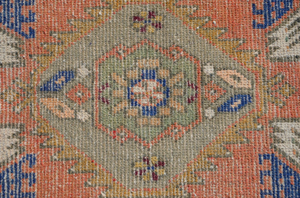 Turkish Handmade Vintage small area rug doormat for home decor, bathroom rug, area oushak rug bathroom mat kitchen kilim rug, rug 3.1x1.5, 665806