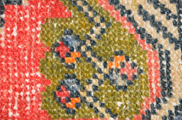 Turkish Handmade Vintage small area rug doormat for home decor, bathroom rug, area oushak rug bathroom mat kitchen kilim rug, rug 2.8x1.5, 665860