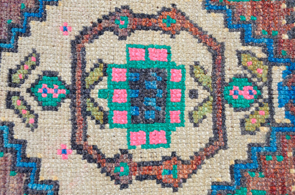 Handmade Turkish Vintage small area rug doormat for home decor, bathroom rug, area oushak rug bathroom mat kitchen kilim rug, rug 3.2x1.9, 665958