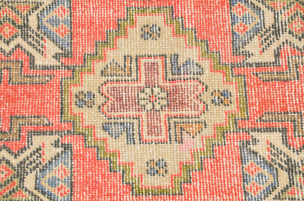 Handmade Turkish Vintage small area rug doormat for home decor, bathroom rug, area oushak rug bathroom mat kitchen kilim rug, rug 3x1.6, 665966