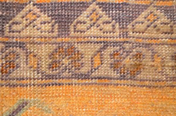 Handmade Turkish Vintage small area rug doormat for home decor, bathroom rug, area oushak rug bathroom mat kitchen kilim rug, rug 3.4x1.6, 665971