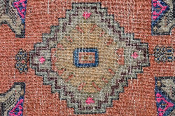Handmade Turkish Vintage small area rug doormat for home decor, bathroom rug, area oushak rug bathroom mat kitchen kilim rug, rug 3x1.6, 665991