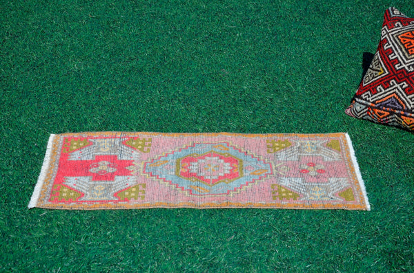 Natural Turkish Vintage small area rug doormat for home decor, bathroom rug, area oushak rug bathroom mat kitchen rug kilim rug, rug 3.1X1.6, 665997