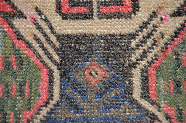 Handmade Turkish Vintage small area rug doormat for home decor, bathroom rug, area oushak rug bathroom mat kitchen kilim rug, rug 3.2x1.7, 665998