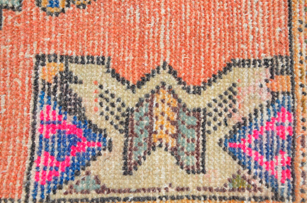 Handmade Turkish Vintage small area rug doormat for home decor, bathroom rug, area oushak rug bathroom mat kitchen kilim rug, rug 3.5x1.7, 666506