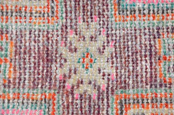 Natural Turkish Vintage small area rug doormat for home decor, bathroom rug, area oushak rug bathroom mat kitchen rug kilim rug, rug 3.2X1.5, 666507
