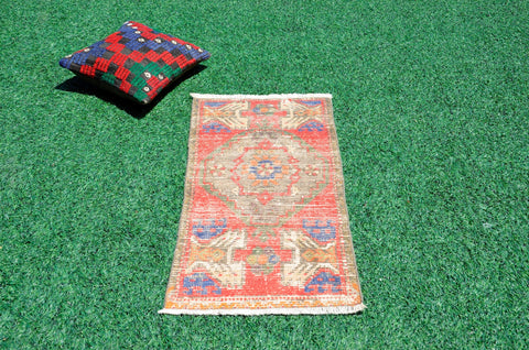 Natural Turkish Vintage small area rug doormat for home decor, bathroom rug, area oushak rug bathroom mat kitchen rug kilim rug, rug 3.1X1.6, 666520