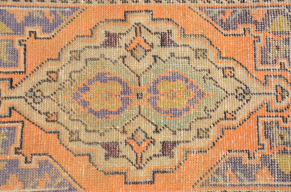 Natural Turkish Vintage small area rug doormat for home decor, bathroom rug, area oushak rug bathroom mat kitchen rug kilim rug, rug 2.6X1.4, 666525