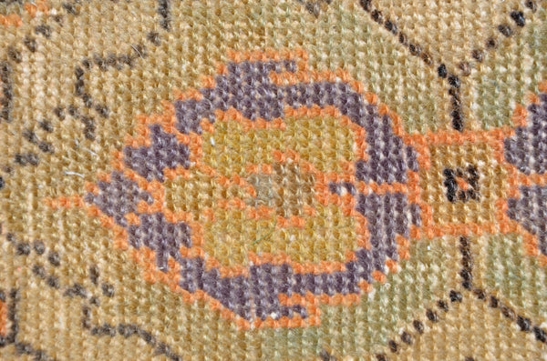 Natural Turkish Vintage small area rug doormat for home decor, bathroom rug, area oushak rug bathroom mat kitchen rug kilim rug, rug 2.6X1.4, 666525