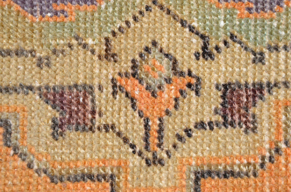 Natural Turkish Vintage small area rug doormat for home decor, bathroom rug, area oushak rug bathroom mat kitchen rug kilim rug, rug 2.6X1.4, 666525