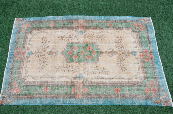 Turkish Handmade large Vintage rug for home decor, oversize rug, area rug oushak rug boho rug bedroom rug kitchen rug  kilim rug, rugs 6x10, 666224