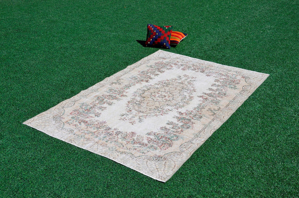 Turkish Handmade large Vintage rug for home decor, oversize rug, area rug oushak rug boho rug bedroom rug kitchen rug  kilim rug, rugs 5x8, 666227