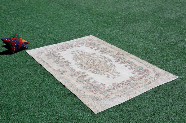 Turkish Handmade large Vintage rug for home decor, oversize rug, area rug oushak rug boho rug bedroom rug kitchen rug  kilim rug, rugs 5x8, 666227