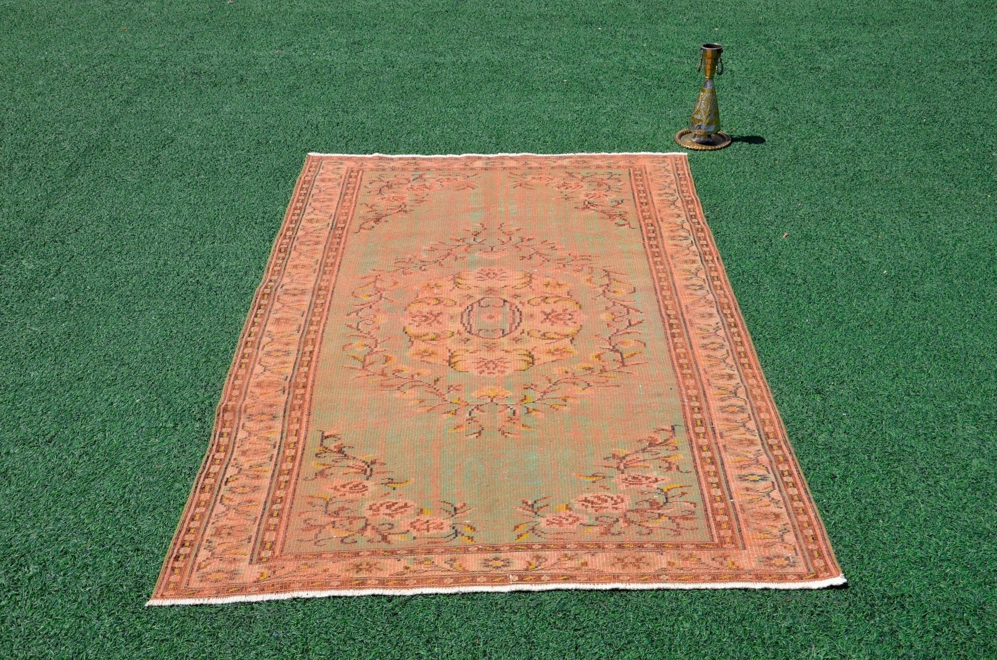Turkish Handmade large Vintage rug for home decor, oversize rug, area rug oushak rug boho rug bedroom rug kitchen rug  kilim rug, rugs 6x9, 666237