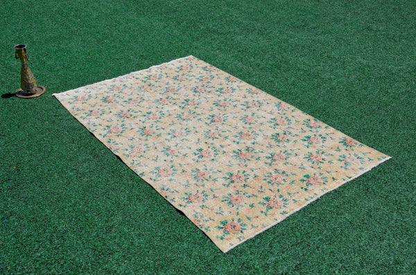 Turkish Handmade large Vintage rug for home decor, oversize rug, area rug oushak rug boho rug bedroom rug kitchen rug  kilim rug, rugs 5x8, 666238