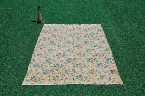 Turkish Handmade large Vintage rug for home decor, oversize rug, area rug oushak rug boho rug bedroom rug kitchen rug  kilim rug, rugs 5x8, 666238