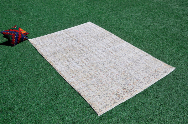Natural Turkish large Vintage rug for home decor, oversize rug, area rug oushak rug boho rug bedroom rug kitchen rug  kilim rug, rugs 5x8, 666242