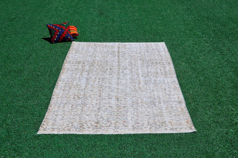 Natural Turkish large Vintage rug for home decor, oversize rug, area rug oushak rug boho rug bedroom rug kitchen rug  kilim rug, rugs 5x8, 666242