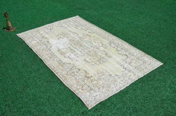 Unique Turkish large Vintage rug for home decor, oversize rug, area rug oushak rug boho rug bedroom kitchen rug  kilim rug, rugs 6x9, 666243