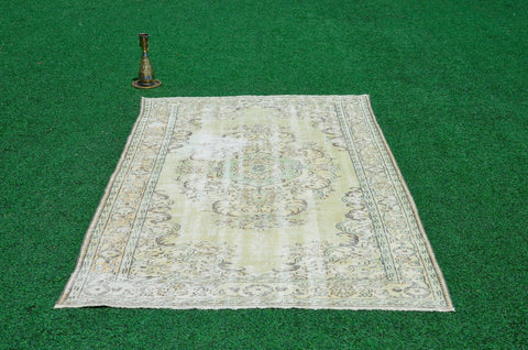 Unique Turkish large Vintage rug for home decor, oversize rug, area rug oushak rug boho rug bedroom kitchen rug  kilim rug, rugs 6x9, 666243