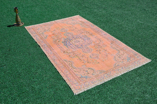 Handmade Turkish large Vintage rug for home decor, oversize rug, area rug oushak rug boho rug bedroom rug kitchen rug  kilim rug, rugs 5x9, 666244