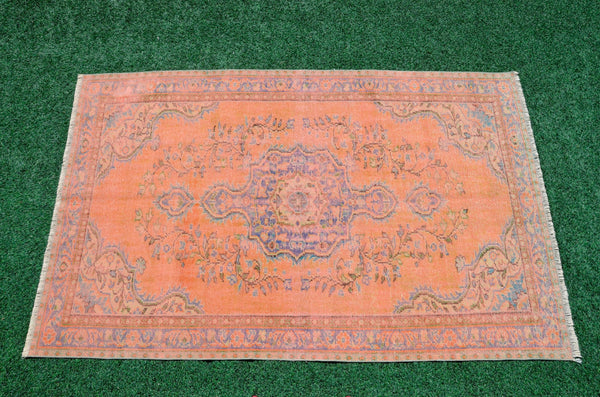 Handmade Turkish large Vintage rug for home decor, oversize rug, area rug oushak rug boho rug bedroom rug kitchen rug  kilim rug, rugs 5x9, 666244