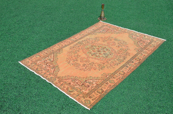 Handmade Turkish large Vintage rug for home decor, oversize rug, area rug oushak rug boho rug bedroom rug kitchen rug  kilim rug, rugs 6x9, 666245