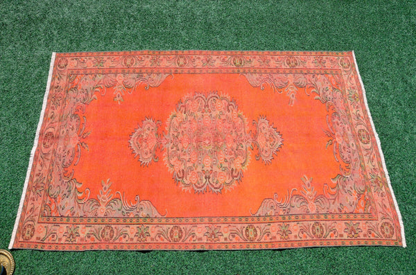 Natural Turkish large Vintage rug for home decor, oversize rug, area rug oushak rug boho rug bedroom rug kitchen rug  kilim rug, rugs 6x9, 666248