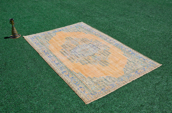 Turkish Handmade large Vintage rug for home decor, oversize rug, area rug oushak rug boho rug bedroom rug kitchen rug  kilim rug, rugs 6x9, 666249
