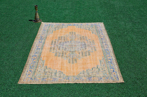 Turkish Handmade large Vintage rug for home decor, oversize rug, area rug oushak rug boho rug bedroom rug kitchen rug  kilim rug, rugs 6x9, 666249