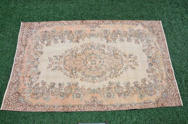 Handmade Turkish large Vintage rug for home decor, oversize rug, area rug oushak rug boho rug bedroom rug kitchen rug  kilim rug, rugs 6x9, 666258