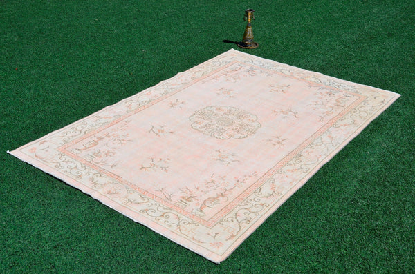 Natural Turkish large Vintage rug for home decor, oversize rug, area rug oushak rug boho rug bedroom rug kitchen rug  kilim rug, rugs 7x10, 666260