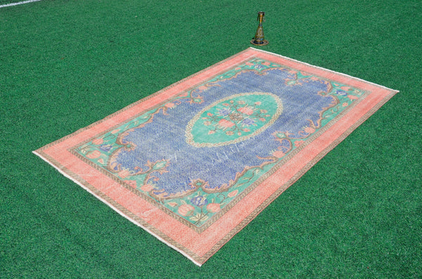 Unique Turkish large Vintage rug for home decor, oversize rug, area rug oushak rug boho rug bedroom kitchen rug  kilim rug, rugs 7x11, 666263