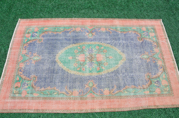 Unique Turkish large Vintage rug for home decor, oversize rug, area rug oushak rug boho rug bedroom kitchen rug  kilim rug, rugs 7x11, 666263