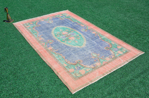 Unique Turkish large Vintage rug for home decor, oversize rug, area rug oushak rug boho rug bedroom kitchen rug  kilim rug, rugs 7x11, 666263
