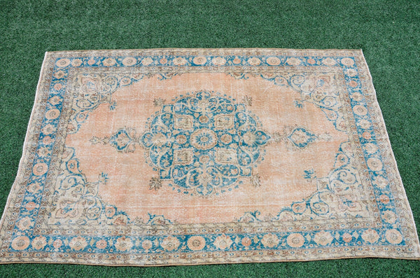 Handmade Turkish large Vintage rug for home decor, oversize rug, area rug oushak rug boho rug bedroom rug kitchen rug  kilim rug, rugs 6x10, 666266