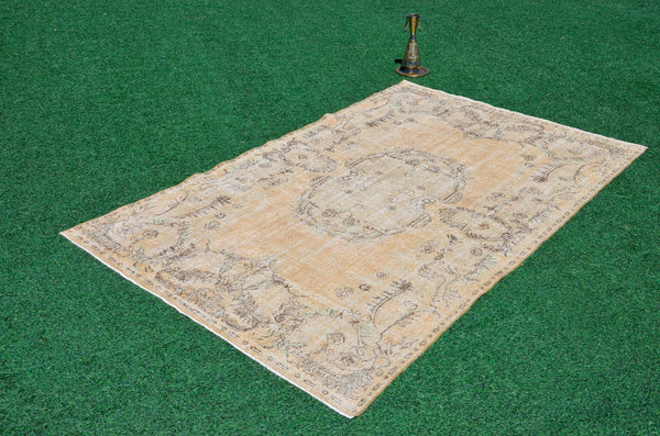 Unique Turkish large Vintage rug for home decor, oversize rug, area rug oushak rug boho rug bedroom kitchen rug  kilim rug, rugs 6x10, 666271