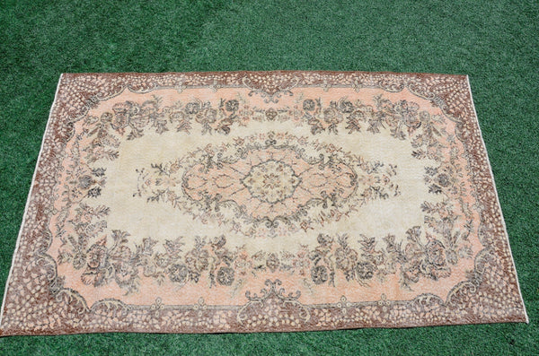 Natural Turkish large Vintage rug for home decor, oversize rug, area rug oushak rug boho rug bedroom rug kitchen rug  kilim rug, rugs 6x9, 666272