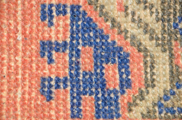 Unique Turkish Vintage small area rug doormat for home decor, bathroom rug, area oushak rug bathroom mat kitchen rug  kilim rug, rug 3.2x1.6, 665744